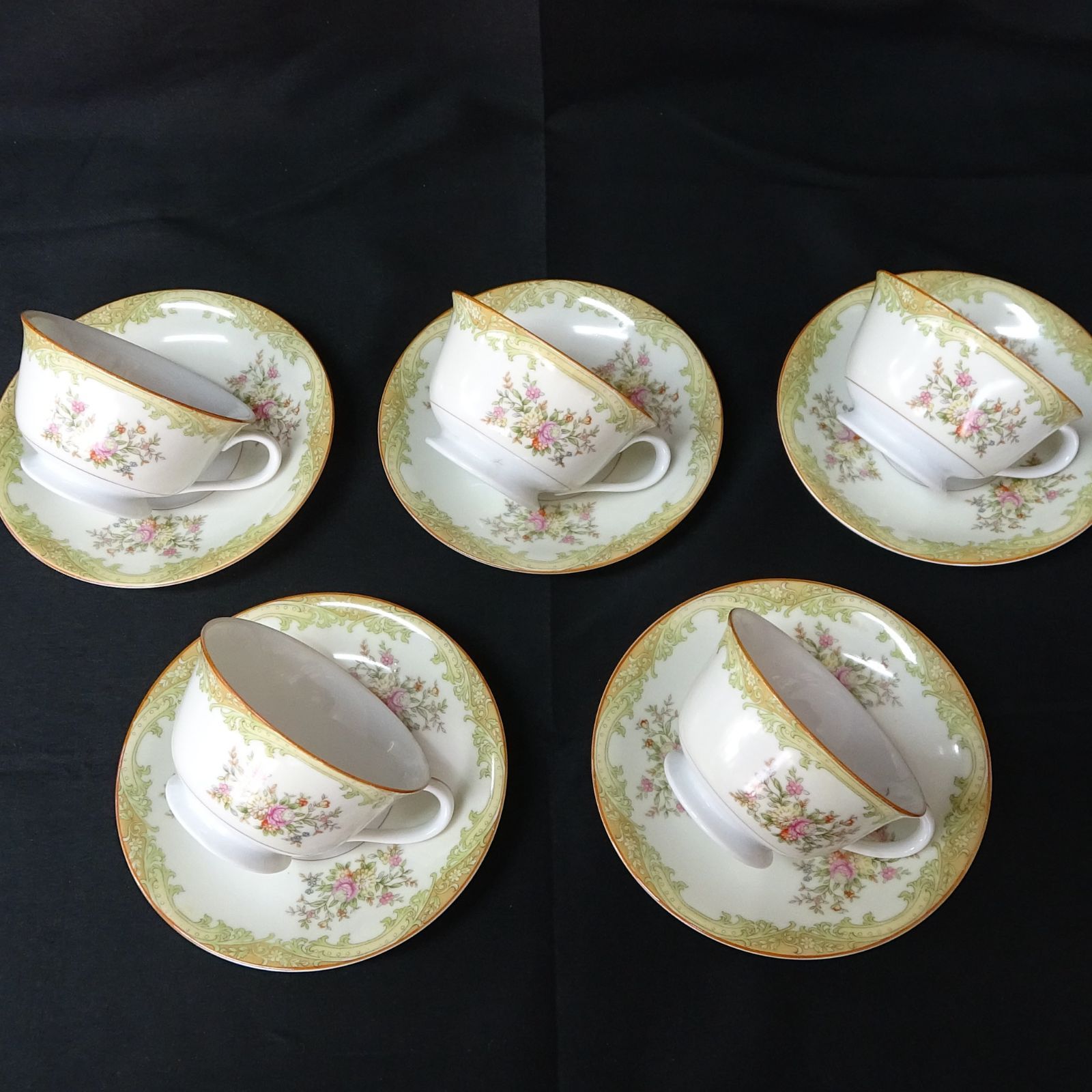 NORITAKE ノリタケ カップ・ソーサー 花柄 星印RC オールドノリタケ 5