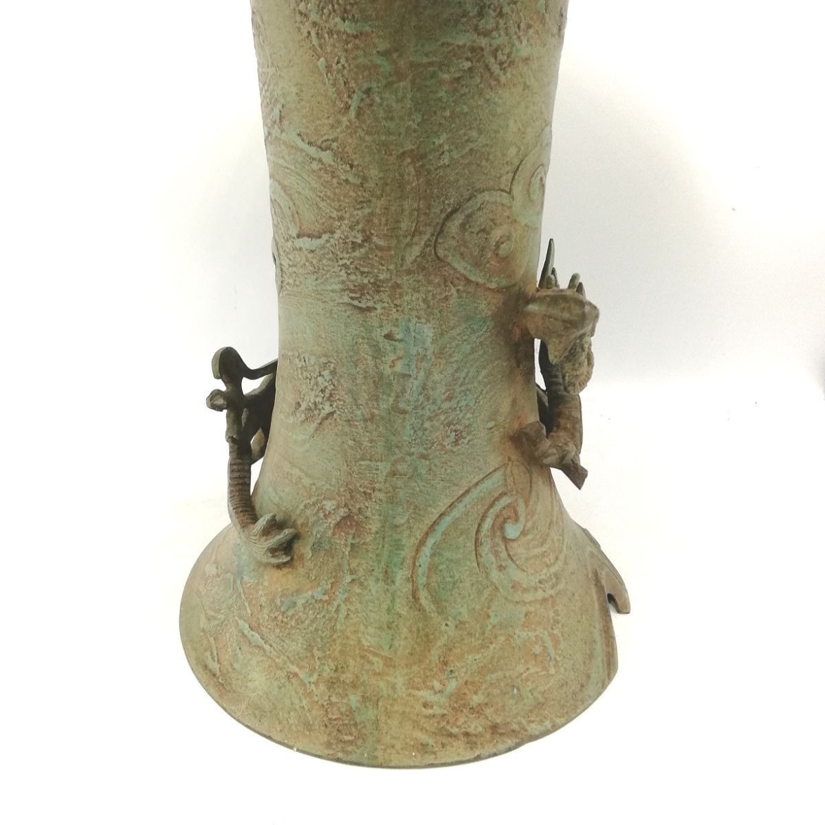 インテリア小物 薄端 花器 花瓶 龍 高級 青銅 銅製 新品未使用