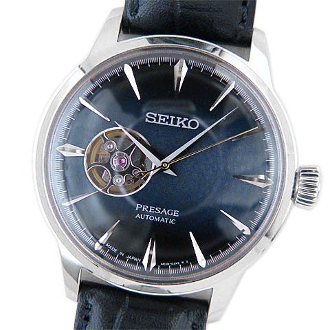 セイコー SEIKO メンズ腕時計 プレサージュ カクテルタイム ブルームーン SARY155 自動巻 バックスケルトン 革ベルト
