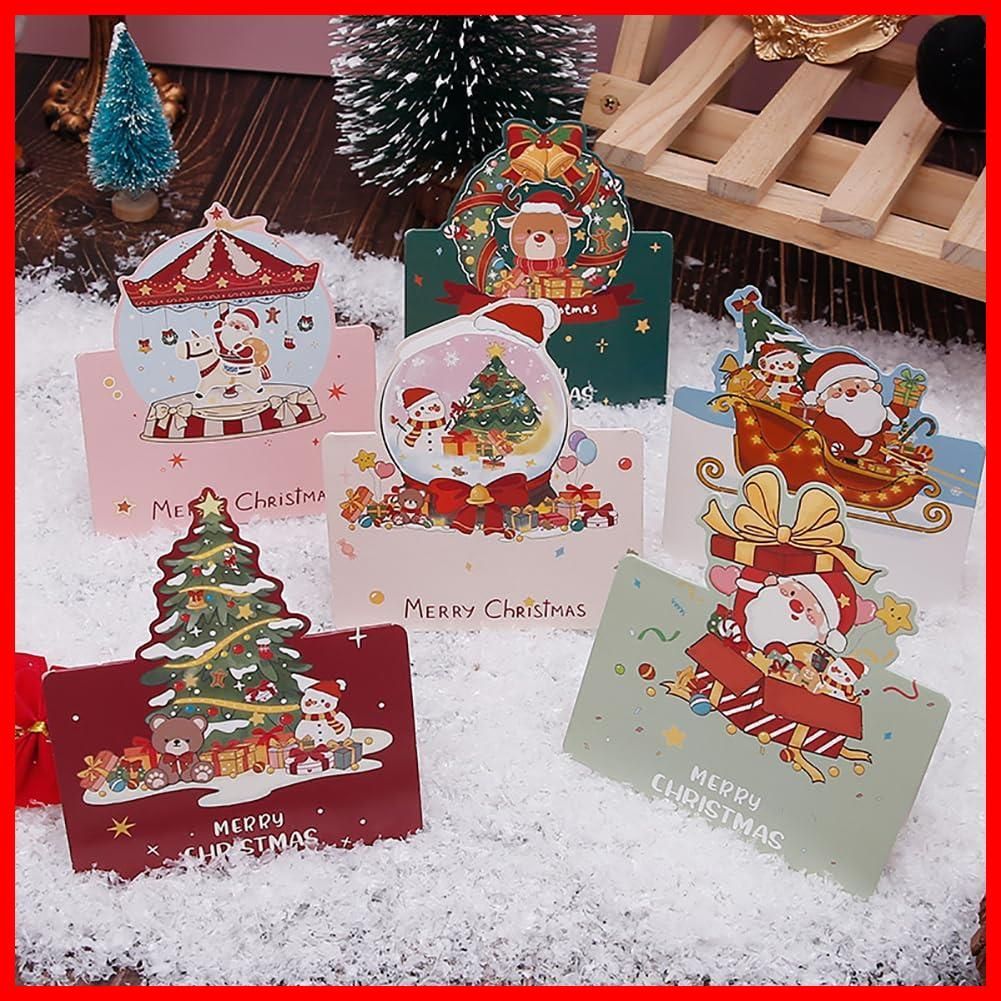 JOYIN クリスマスカード 封筒とステッカー付き 24枚 カラフルなデザイン詰め合わせ クリスマスカード まとめ買い 冬の季節、プ メッセージカード  封筒やシール付き 立体 24枚セット ポップアップ クリスマス クリスマス グリーティングカード 2024年最新型 封筒付き ..., image size:1001x1001
