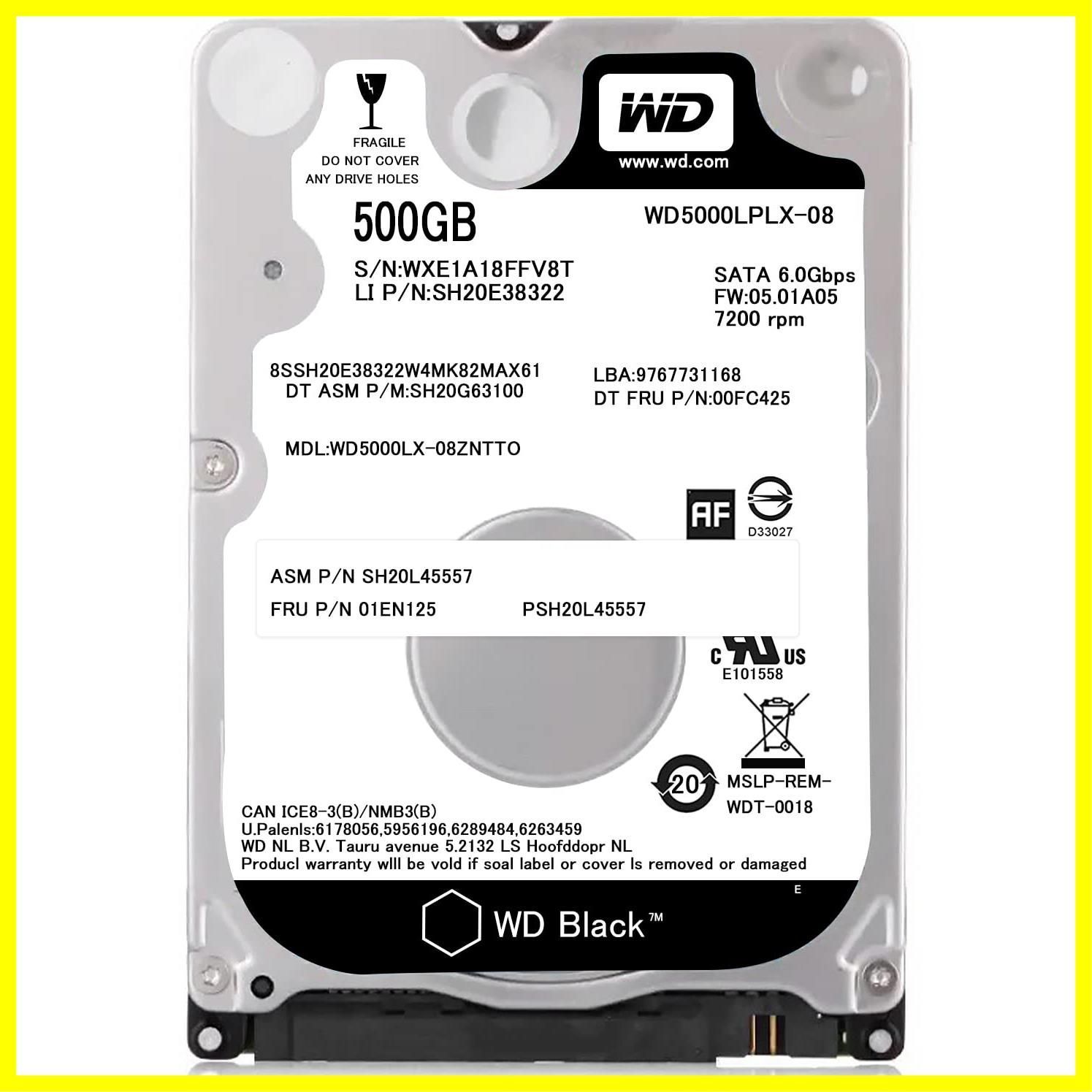 ウエスタンデジタルWestern Digital HDD 500G 内蔵ハードディスク(2.5