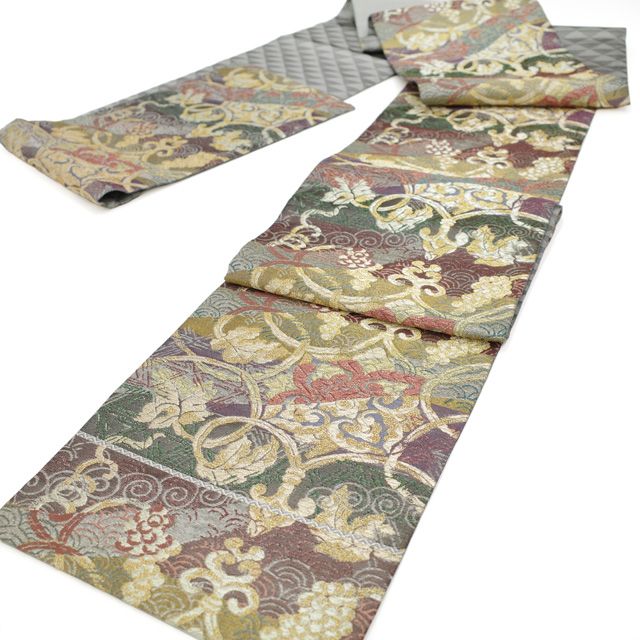 中古】 袋帯 フォーマル 誉田屋源兵衛 正絹 金銀糸 ラメ糸 葡萄唐草