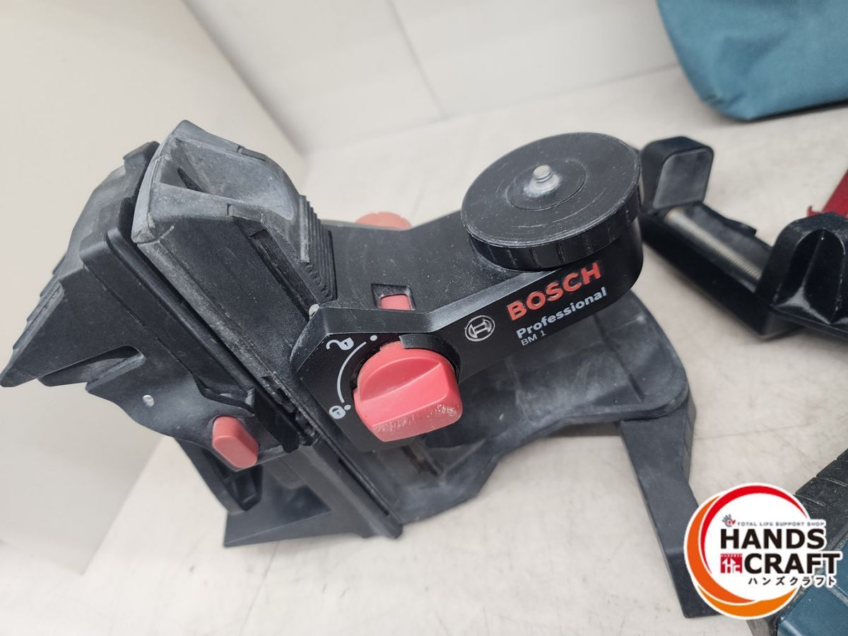 ♪♪ 難有 ボッシュ BOSCH レーザー墨出し器 GLL3-80|LR2|BM1 ラインが一本出ないためジャンク品 受光器 ウォールマウント付き