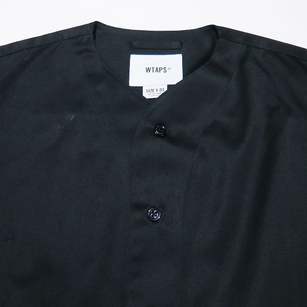 WTAPS ダブルタップス 22AW LEAGUE 01/LS/CTPL.TWILL 222TQDT-SHM04 リーグ ロングスリーブ コットン  ポリエステル ツイル シャツ ブラック 長袖 サイズ03(L) - メルカリ