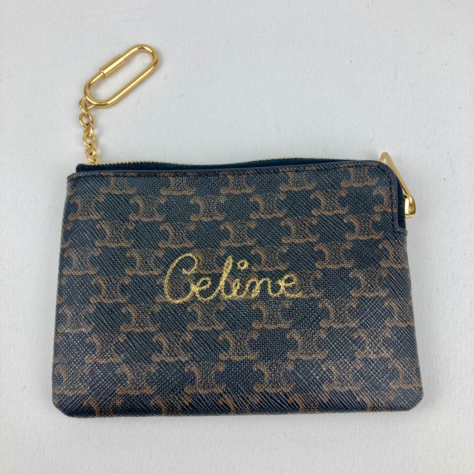 オープニング価格 希少【極美品】箱・袋付き CELINE セリーヌ マカダム コインケース 小銭入れ カードケース ゴールド 刺繍 レディース -  メルカリ