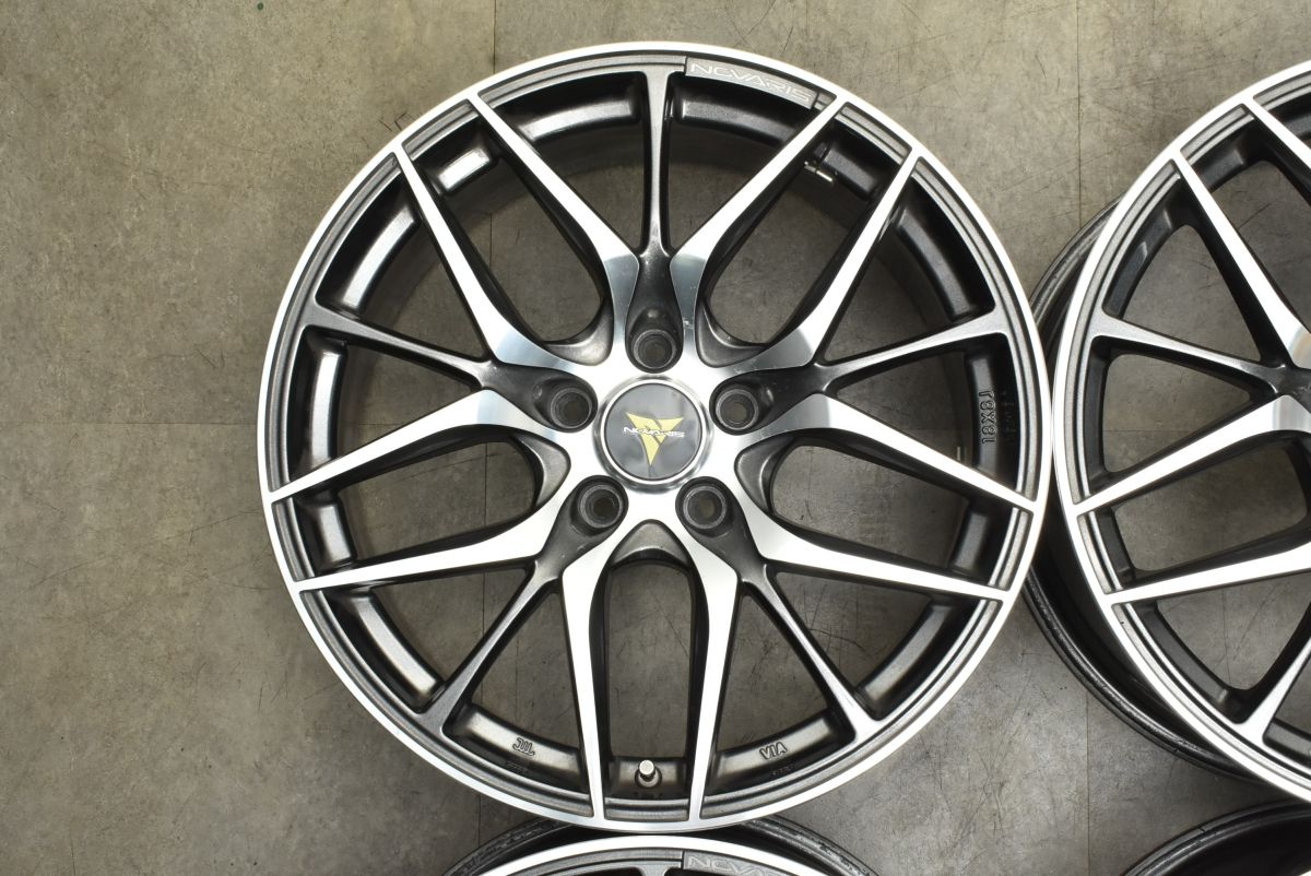 程度良好品 WEDS NOVARIS BEONDE LO 18in 8J 42 PCD114.3 4本セット 60プリウス アルファード ヴェルファイア ハリアー MAZDA6 リーフ