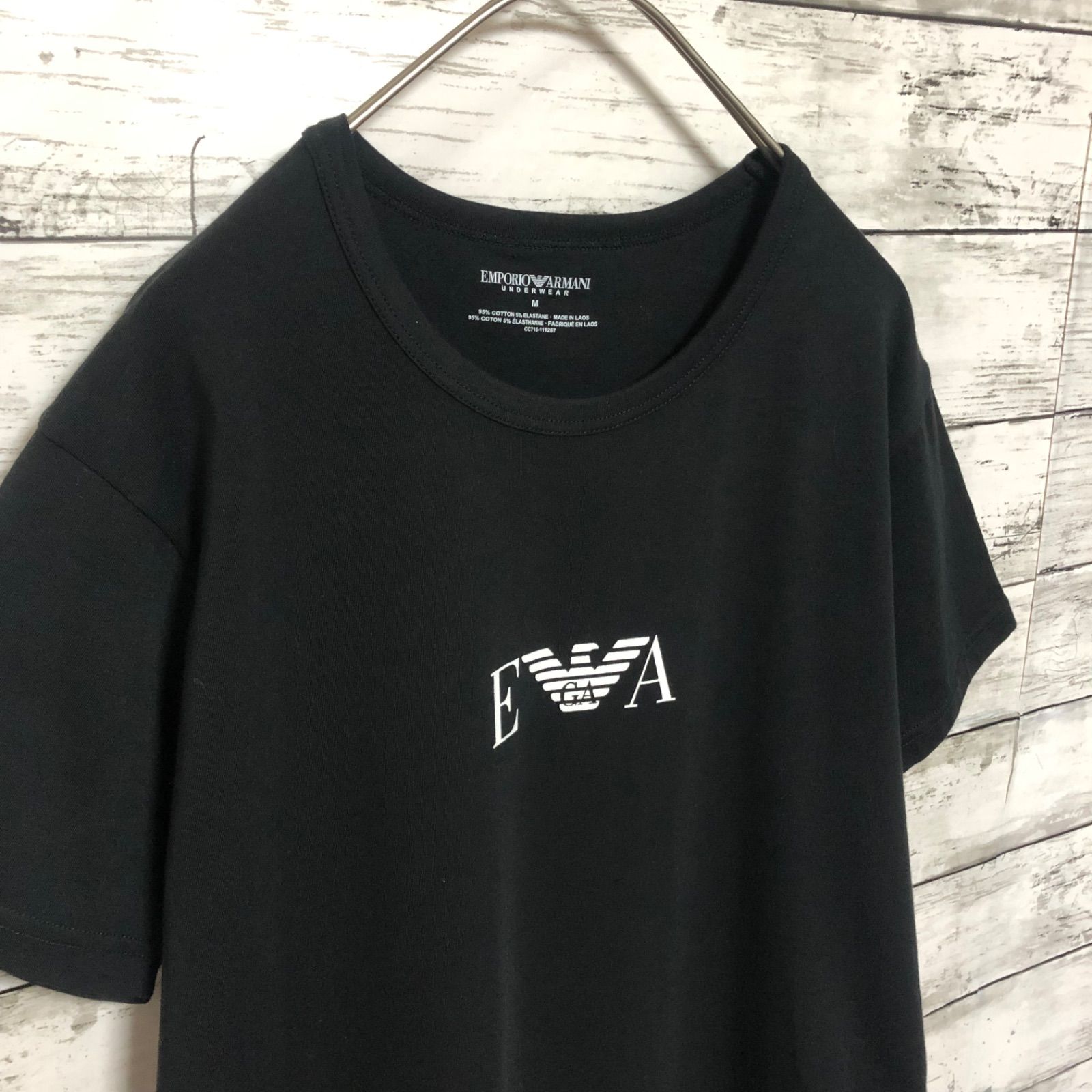 新品】黒 ブラック EA エンポリオ アルマーニ Tシャツ 半袖 M - メルカリ