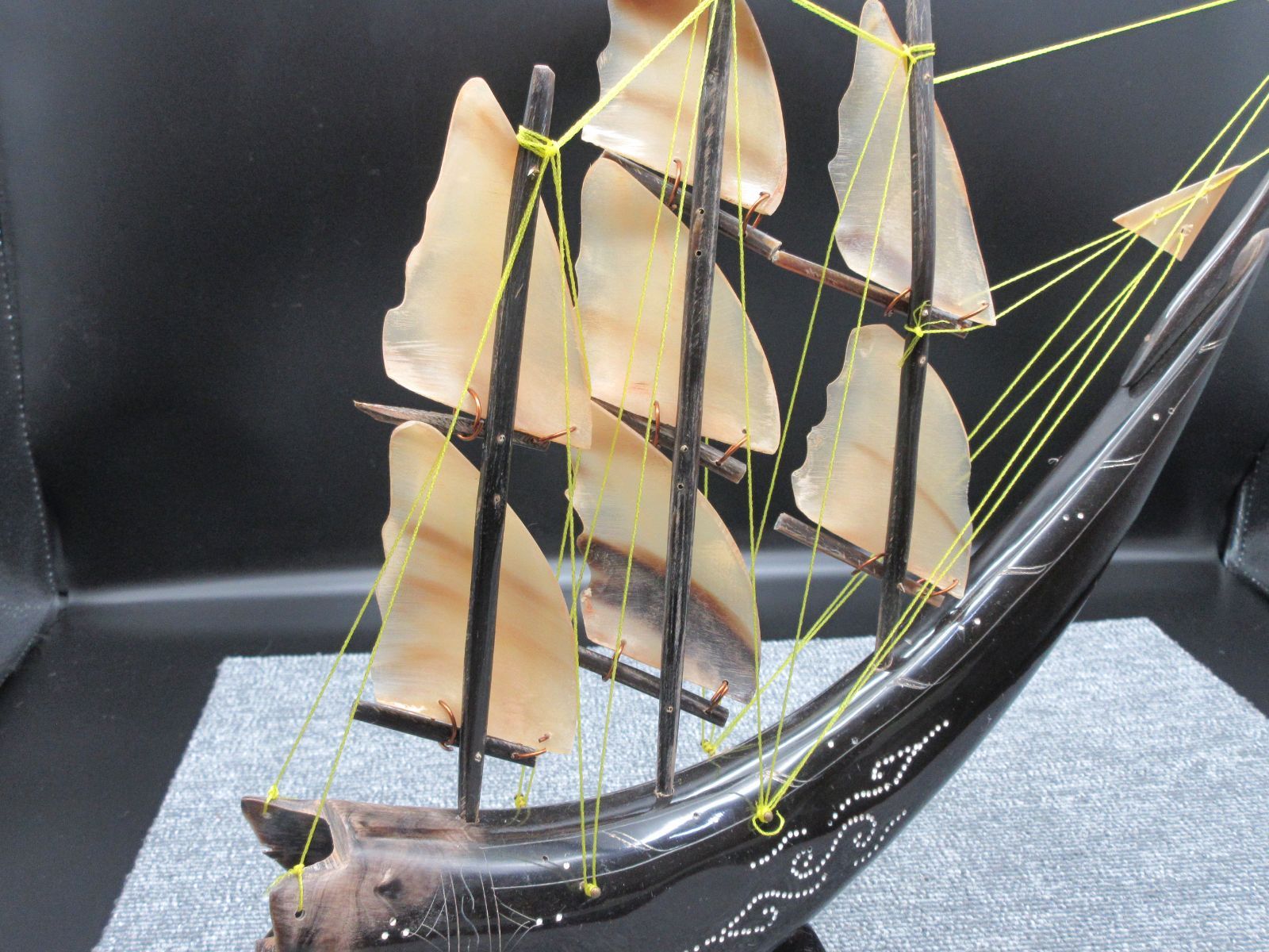 帆船 船 模型 水牛の角 置物 レトロ インテリア B - Gallery Kotobuki