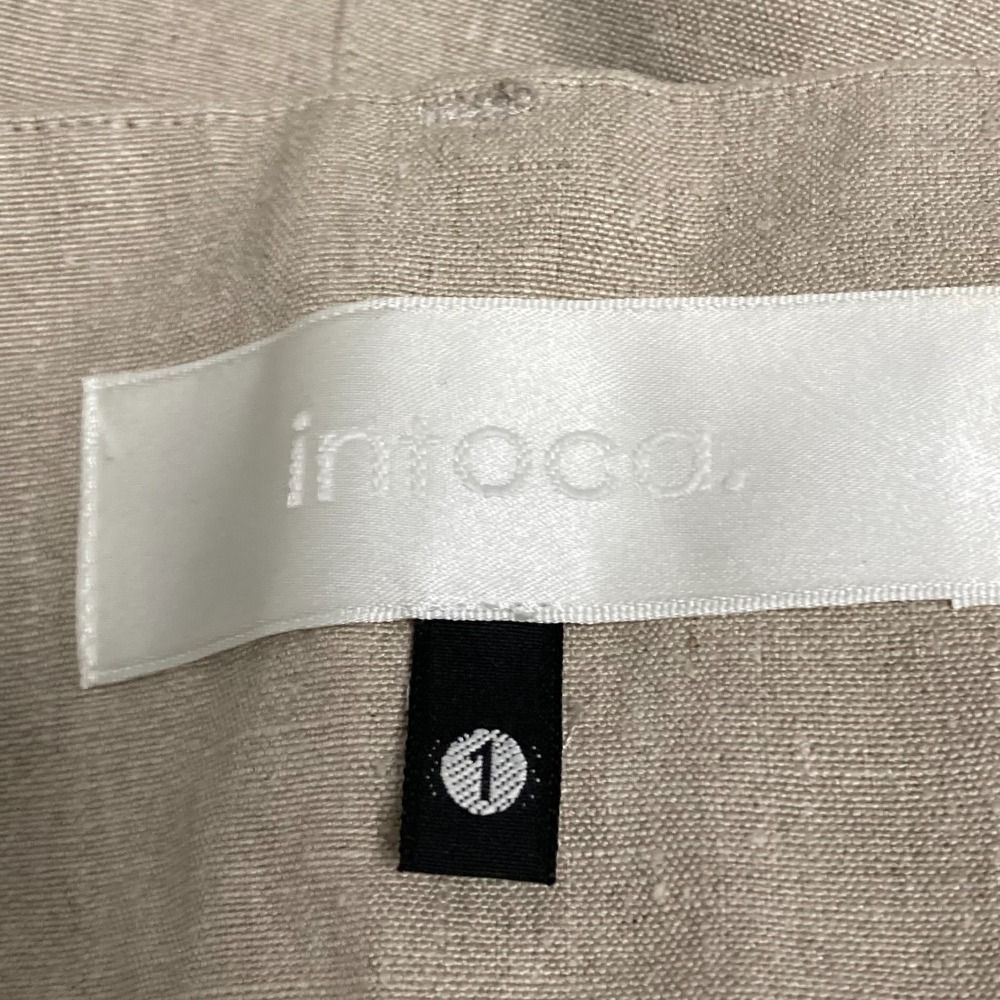 intoca リネンワイドパンツ　1 未使用 antiqua チェック柄 リネンワイドパンツ レディース パンツ 送料