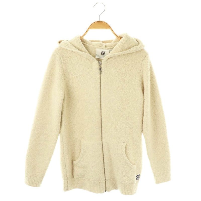 【Hii】カシウエアジップパーカーアイボリー　ベージュ系　S カシウェア kashwere フリースジップパーカー 長袖 XS