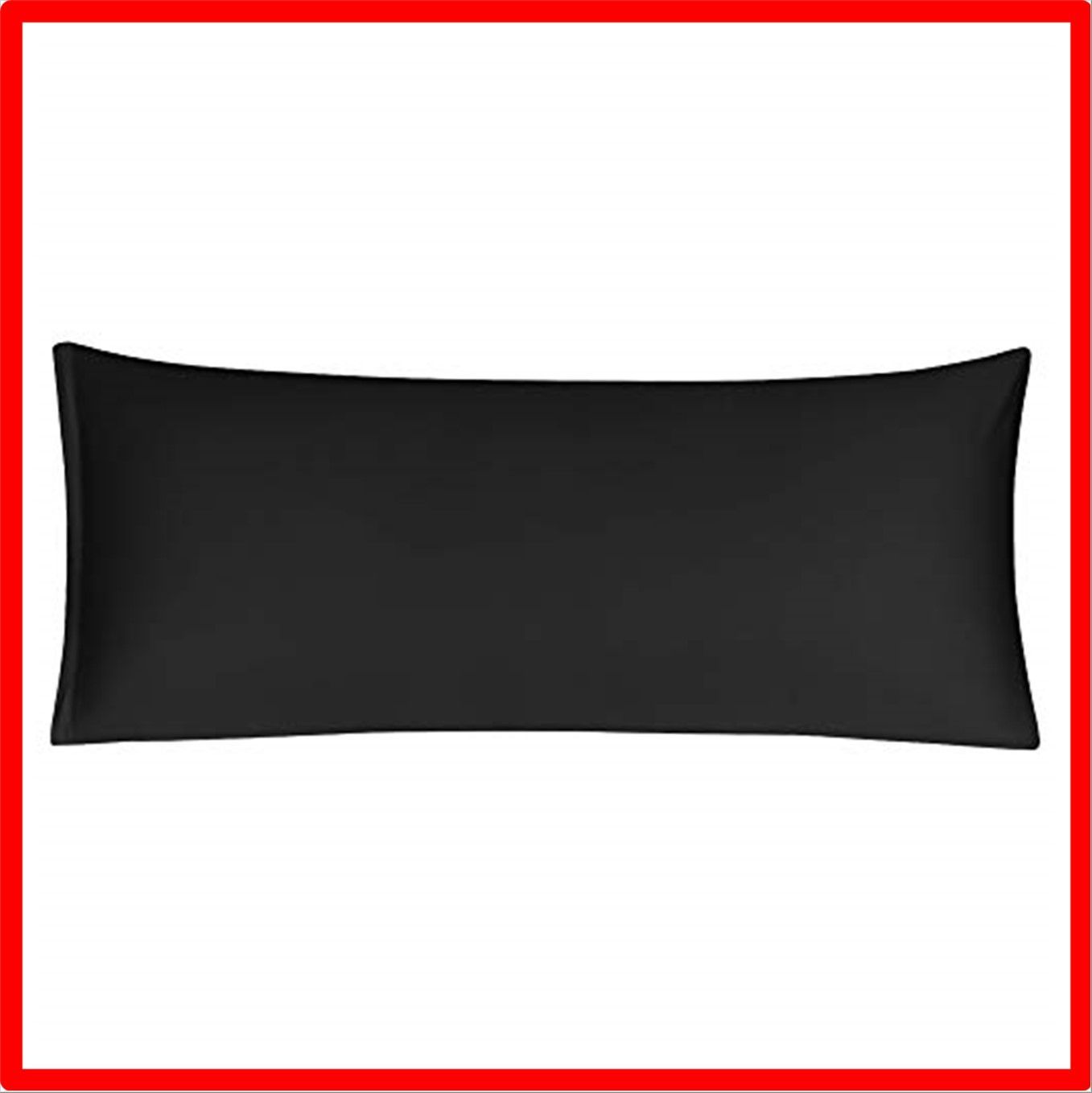 【匿名配送】 50x120cm_ブラック uxcell 枕カバー エジプト 綿 100％ コットン 超長綿 ロング 大きい 等身大 抱き枕カバー ピローケース 