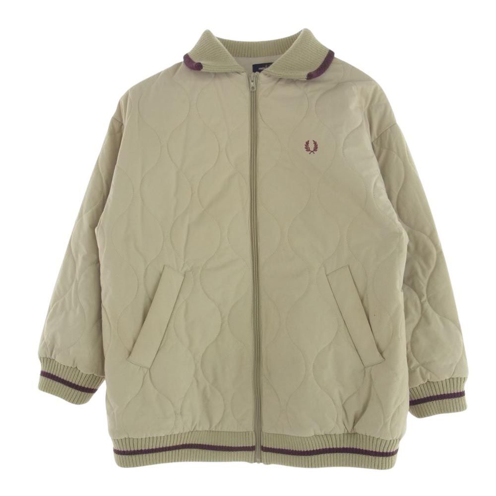 FRED PERRY フレッドペリー F6357 Padded Knit Collar Jacket パデッド ニットカラー ブルゾン  中綿キルティング ジャケット ベージュ系 UK10【中古】 - メルカリ