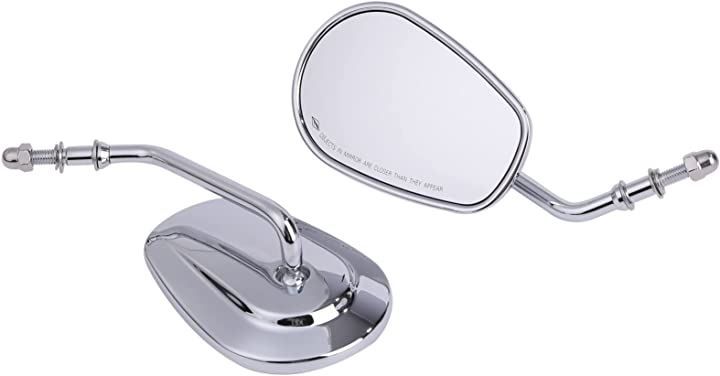 CustomDivine ハーレー ミラー バックミラー 左右セット 各種 スポーツスター ダイナ ソフテイル ツーリング オーバル 純正タイプ 社外品( シルバー)