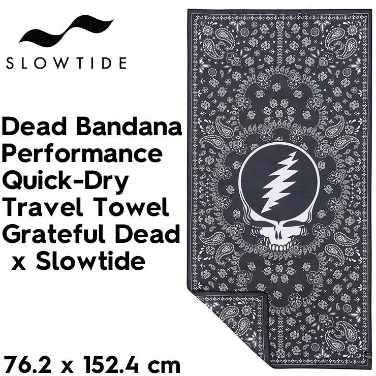 ビーチタオル バスタオル クイックドライ SLOWTIDE スロータイド Dead Bandana Performance Quick-Dry Travel Towel | Grateful Dead x Slowtide STQD059 日本代理店