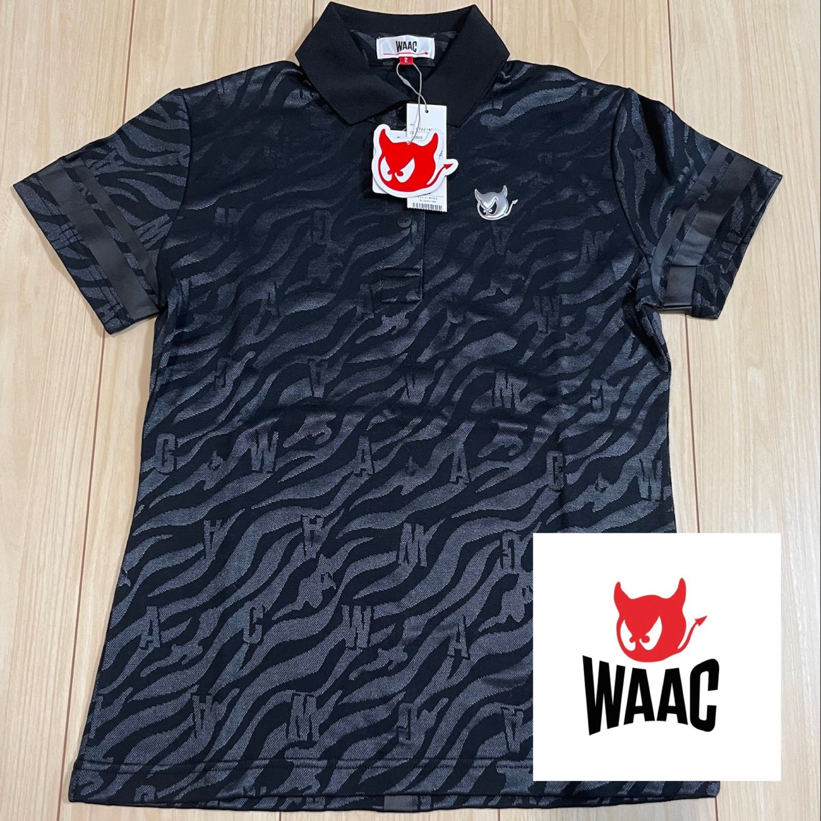 WAAC[ワック]ゼブラジャガード半袖ポロシャツ woman'sゴルフ