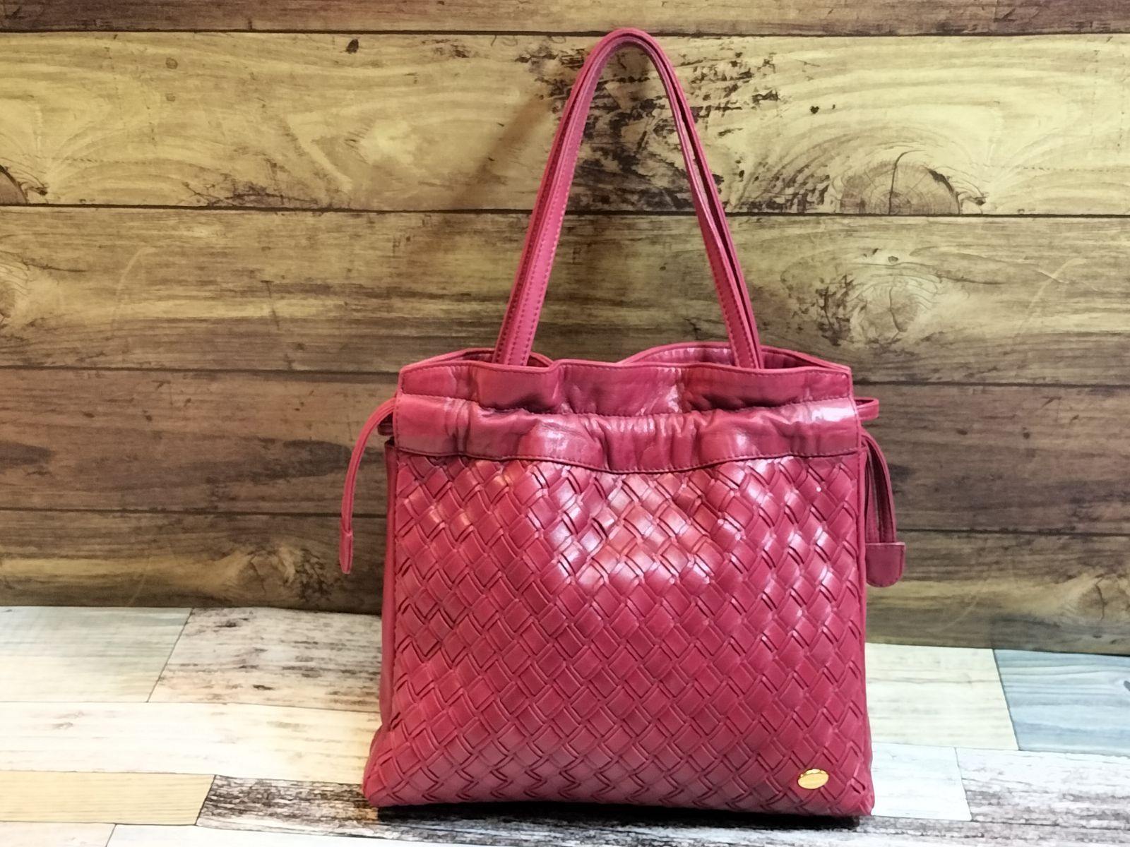 BALLY】バリー ヴィンテージ レザー 編み込み ミニ ハンドバッグ