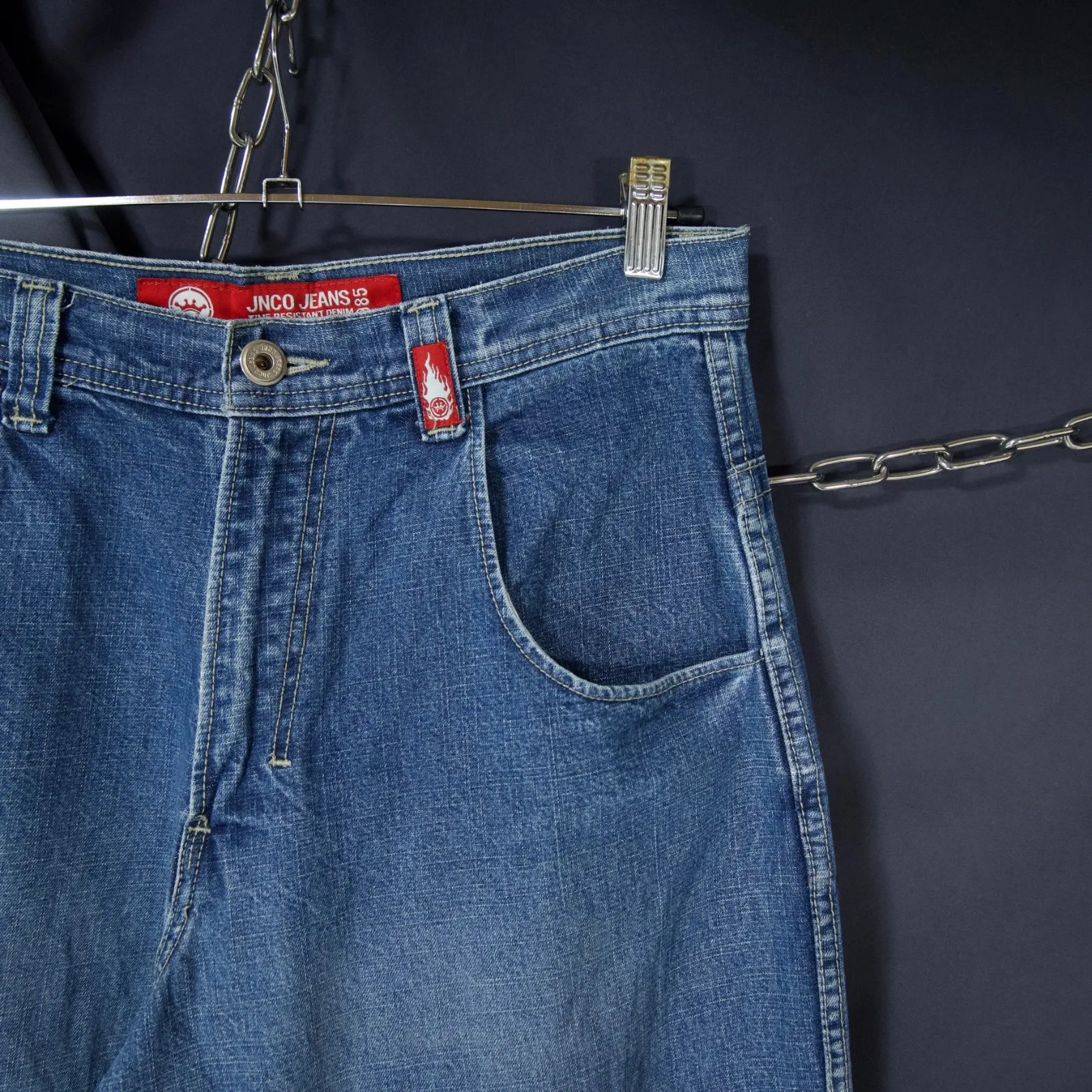 JNCO Wash Blue Embroidery Baggy Denim ジンコ ウォッシュ 刺繍