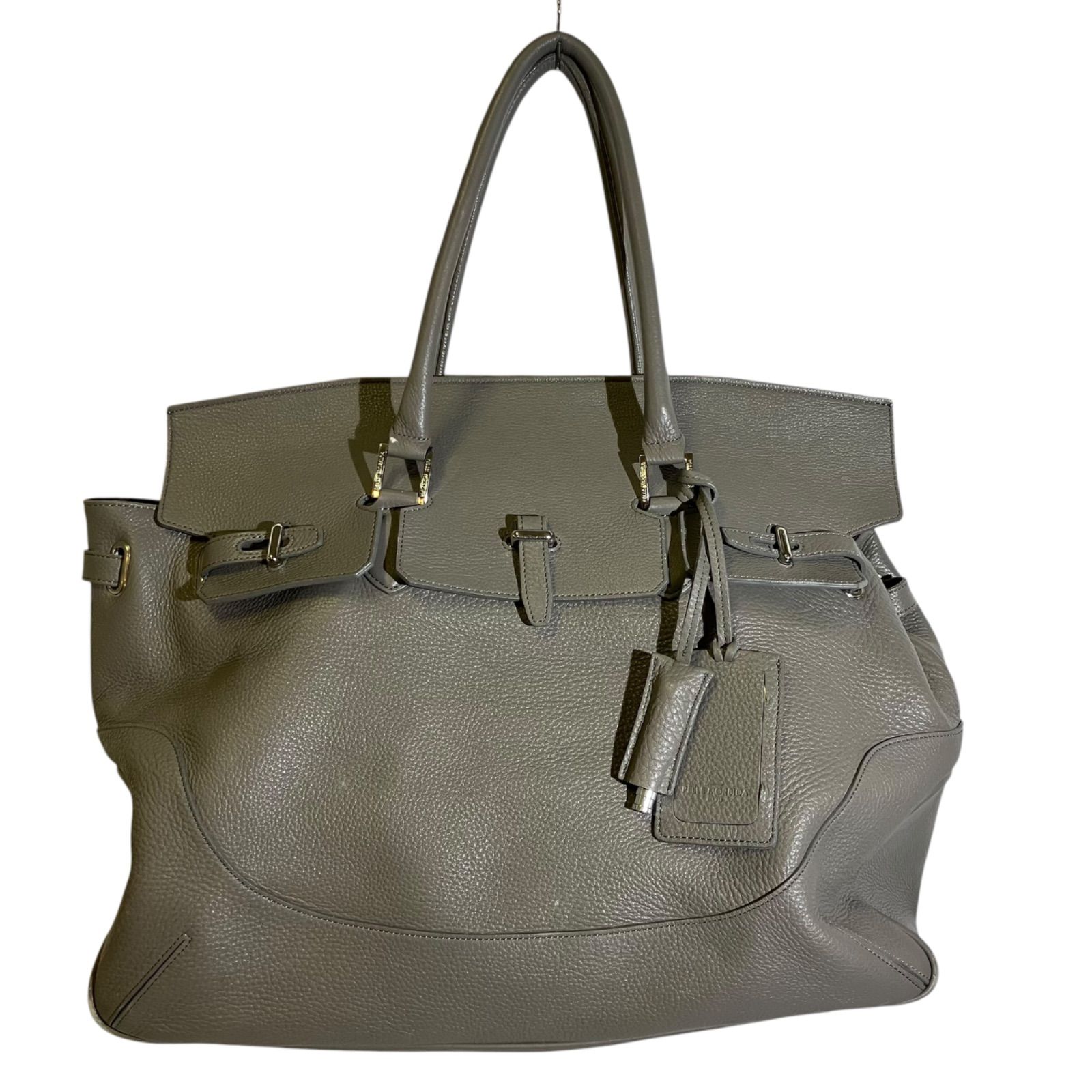PELLE MORBIDA ペッレモルビダ バッグ フラップボストンバッグ シュリンクレザー チャコールグレー メンズ ビジネス 旅行 おしゃれ バッグ