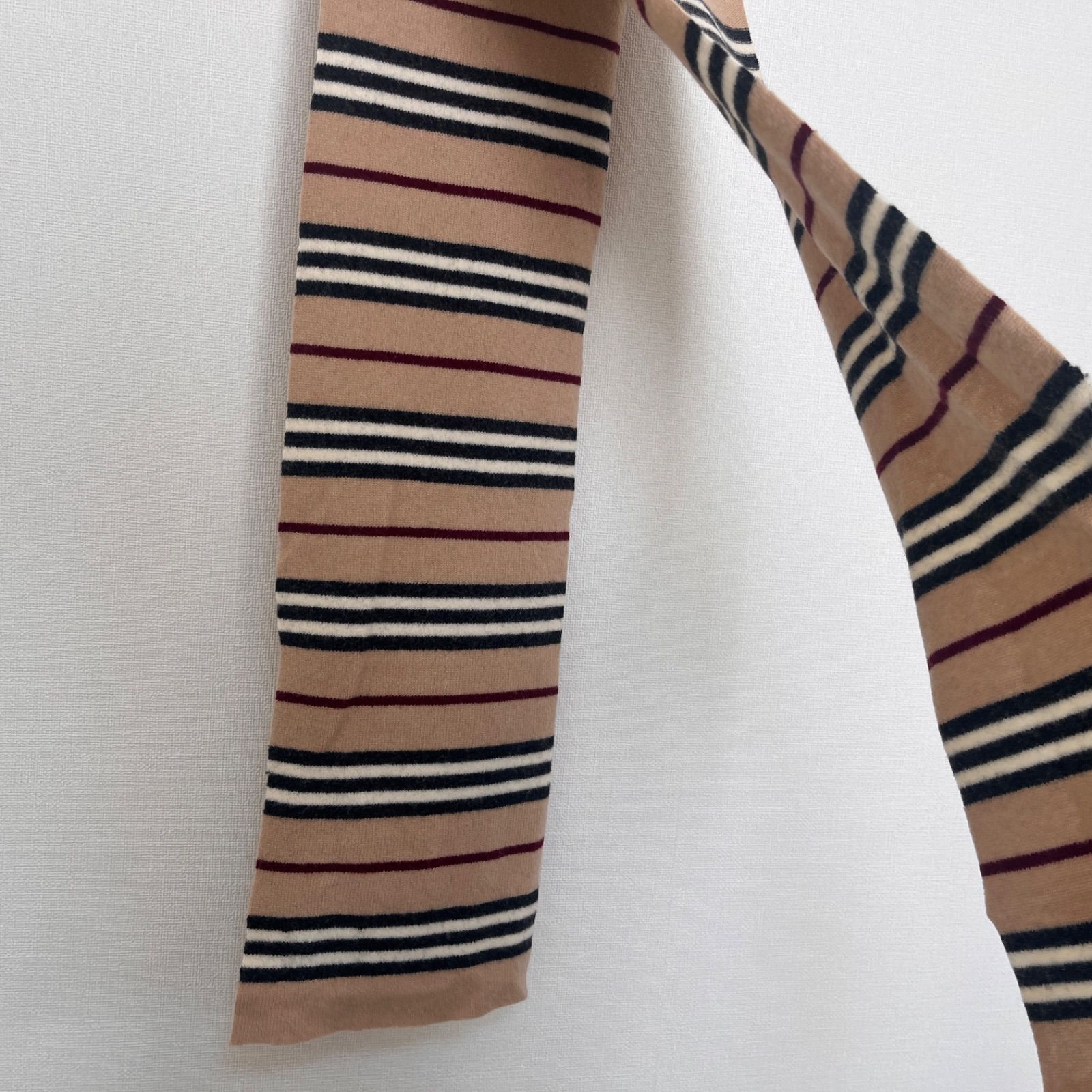 【大特価】BURBERRY  バーバリー　ボーダーマフラー　ウール　美品　最終価格　BIGセール　管理番号7