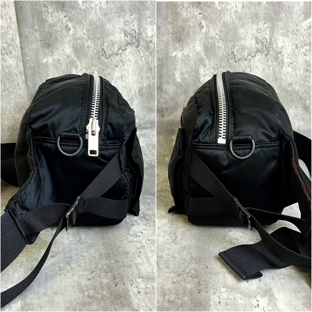 極美品 PORTER TANKER ボディバッグ ウエストバッグ ブラック