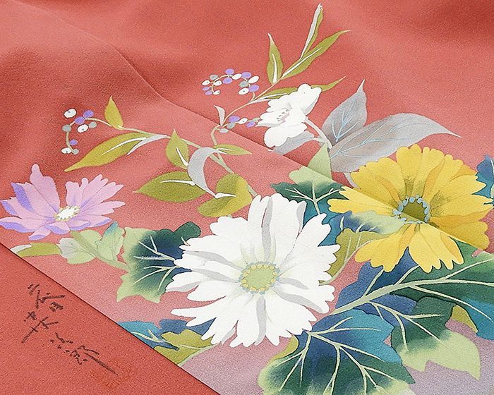 単衣 訪問着 新品 仕立て上がり 正絹 単衣 染色作家 二代目清次郎作 霞 