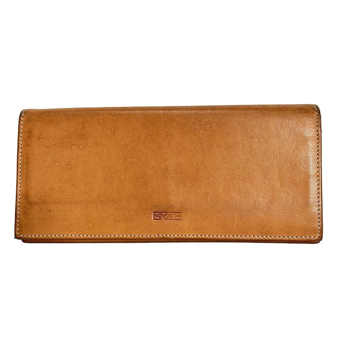 BREE 財布 希少 BREE ブリー 折財布 ヌメ革 レザー キャメル 三つ折り