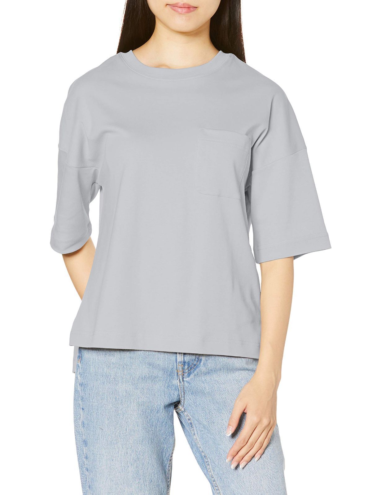 【特価セール】Tシャツ 厚手コットン 胸ポケット 綿100% [セシール] ゆるシルエット レディース