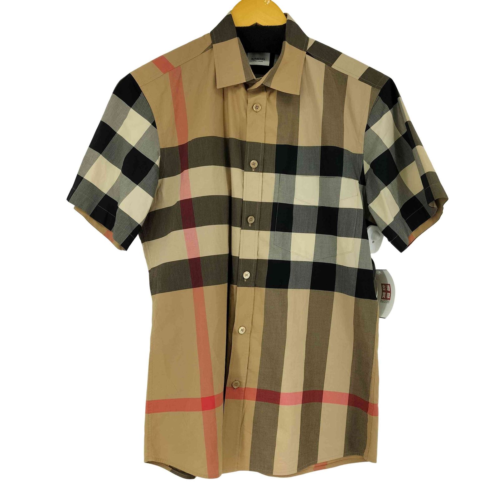 BURBERRY LONDON 刺繍ロゴ ノバチェック ポロシャツ L ベージュ BURBERRY バーバリー ロンドン ポロシャツ ノバチェック ロゴ