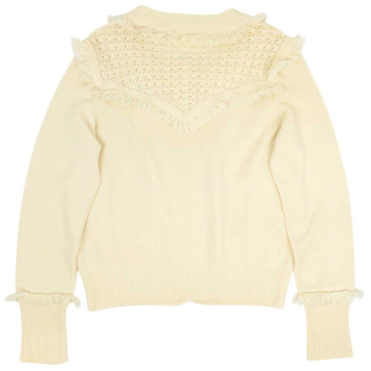 シャネル カシミヤ フリンジ カーディガン レディース アイボリー CHANEL アパレル 小物