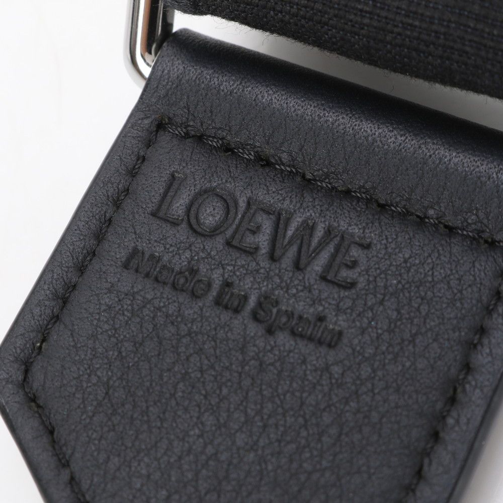 極美品 ロエベ アナグラム レザー×キャンバス ショルダーストラップ  