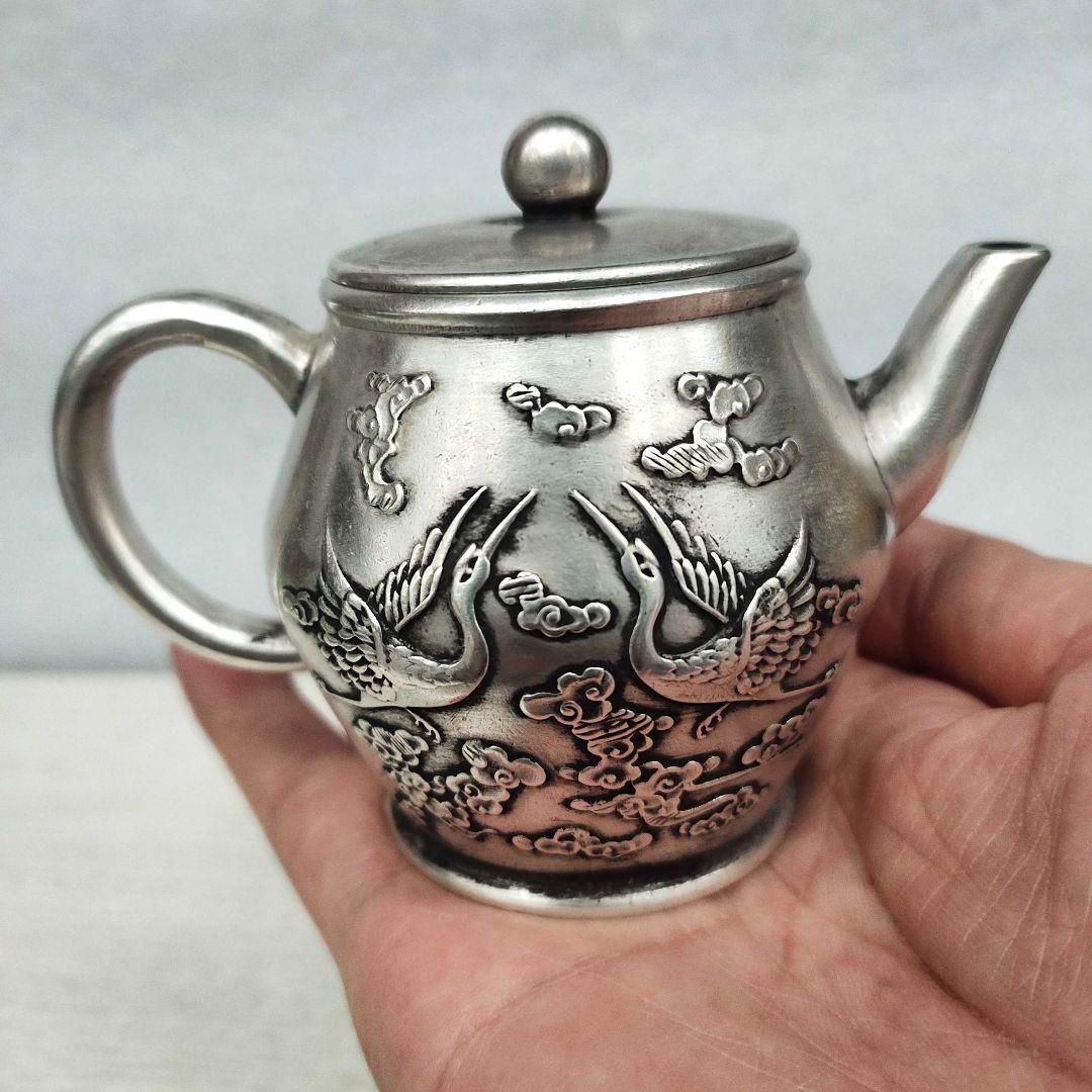 銅器 仙鶴銚子茶壺 茶道具 煎茶器 装飾品 工芸品 置物 銅器 仙鶴銚子茶壺 茶道具 煎茶器 装飾品 工芸品 置物