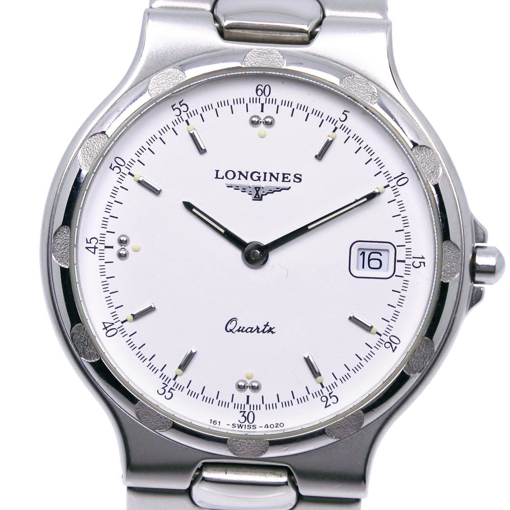 【LONGINES】ロンジン コンクエスト L1.614.4 ステンレススチール クオーツ アナログ表示 メンズ 白文字盤 腕時計