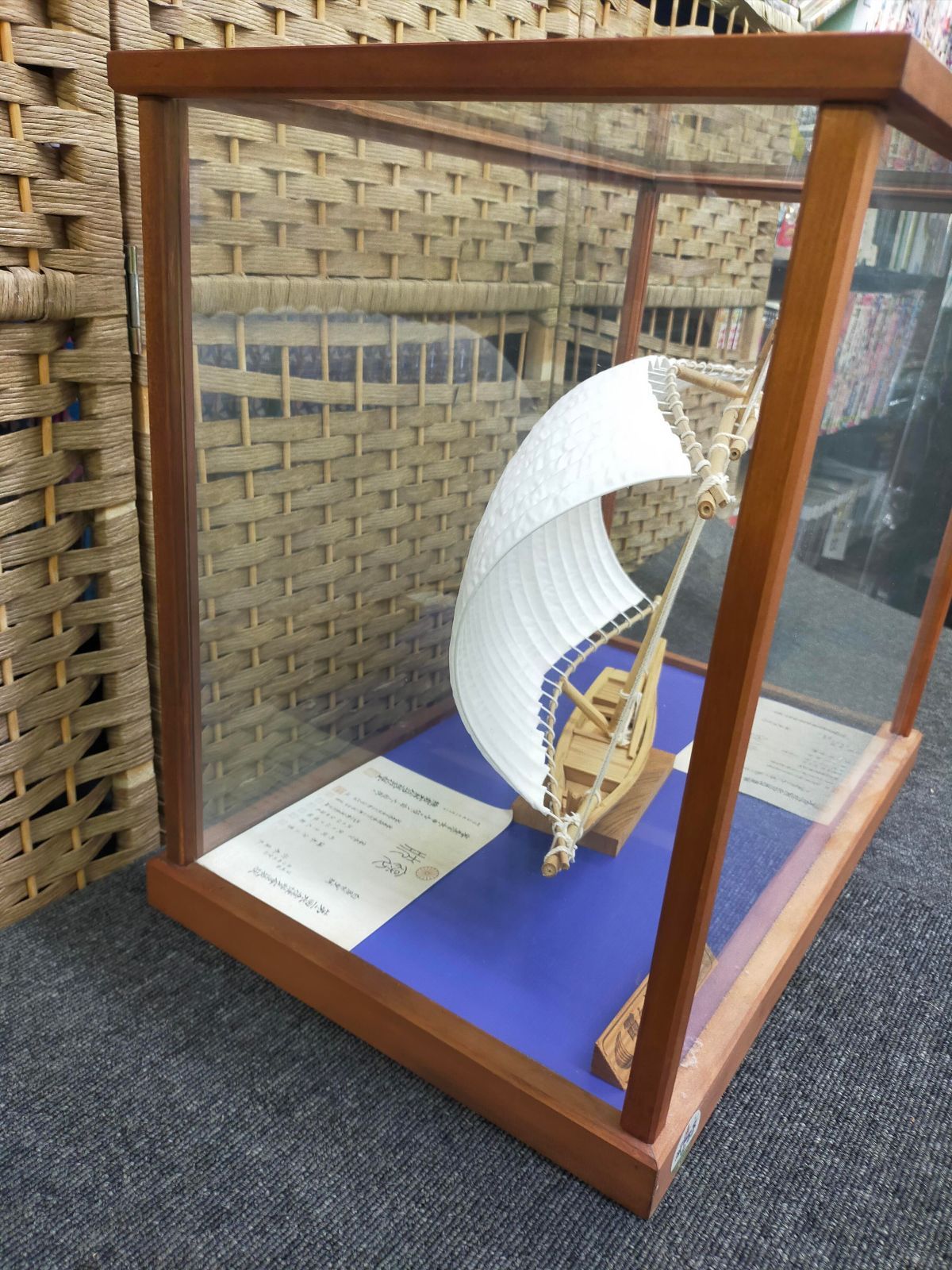 F01-20250624-55 【茨城県伝統工芸】霞ヶ浦帆引き船 模型 木製