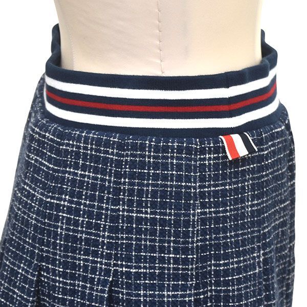 国内発送 THOM BROWNE トムブラウン ツイード ミニ スカート ほぼ新品♪トムブラウン ツイード ミニ プリーツスカート 38