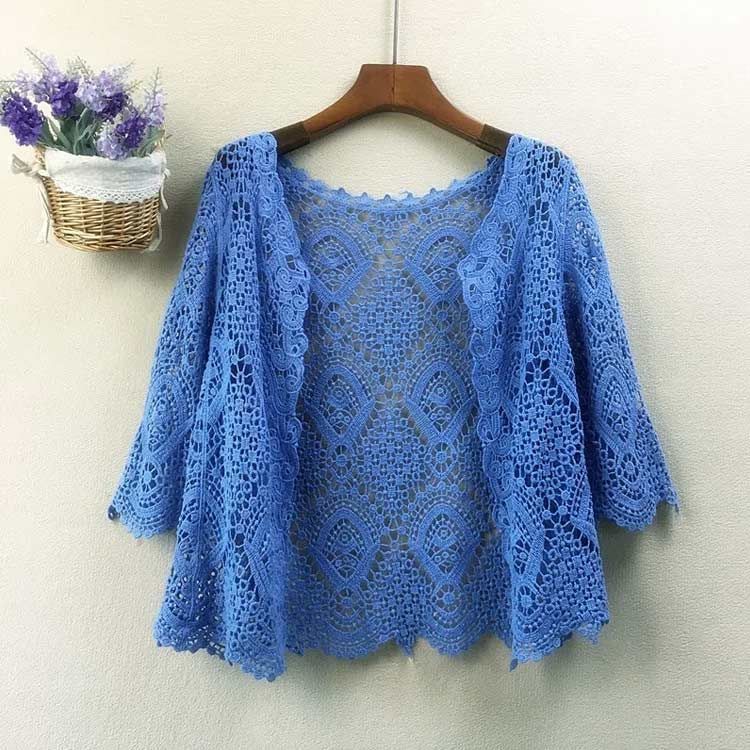 九分袖　薄紫 レース編み カーディガン Amazon.co.jp: カーディガン 刺繍 レース レディース 七分袖