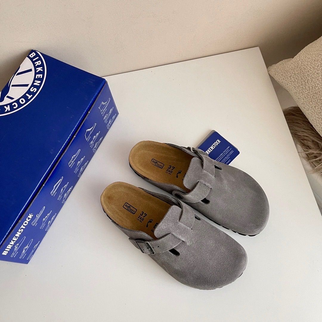 BIRKENSTOCK ビルケンシュトック ボストン サンダル スエード グレー