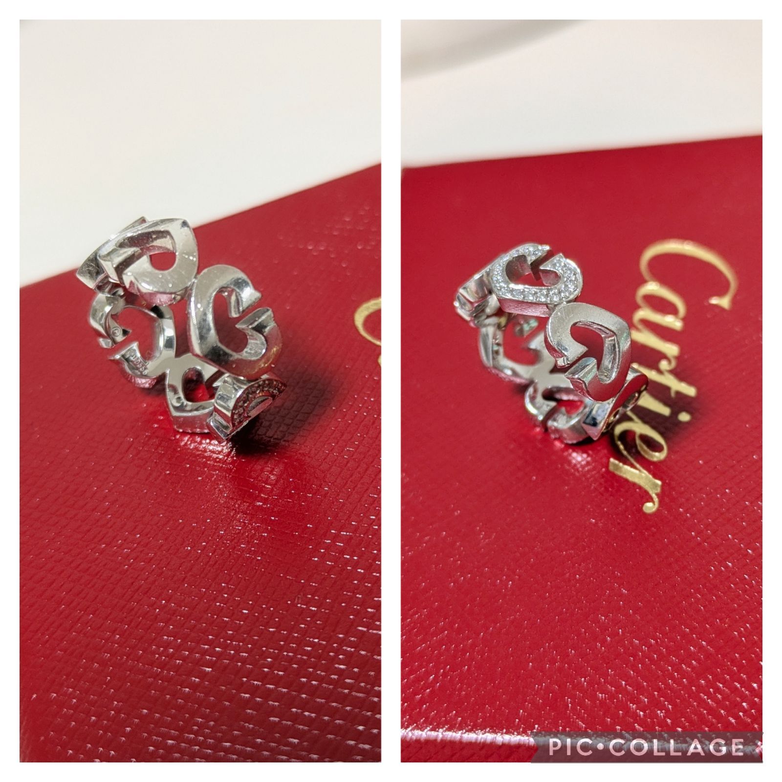 カルティエ Cartier Cハートリング #46 ダイヤモンド K18WG 