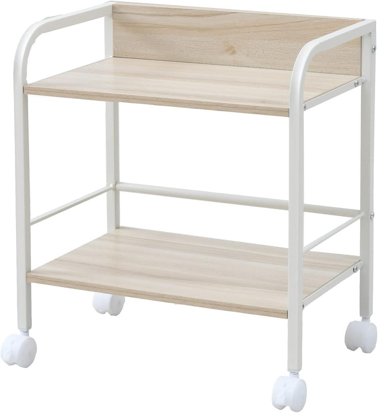 カラーボックス用収納ボックス対応 2段 ロボット掃除機が通れる 棚 キャスター付き 幅42×奥行27.5×高さ48 ラック 組立品 ナチュラルメイプル [山善] YZCR-2(NM/IV)