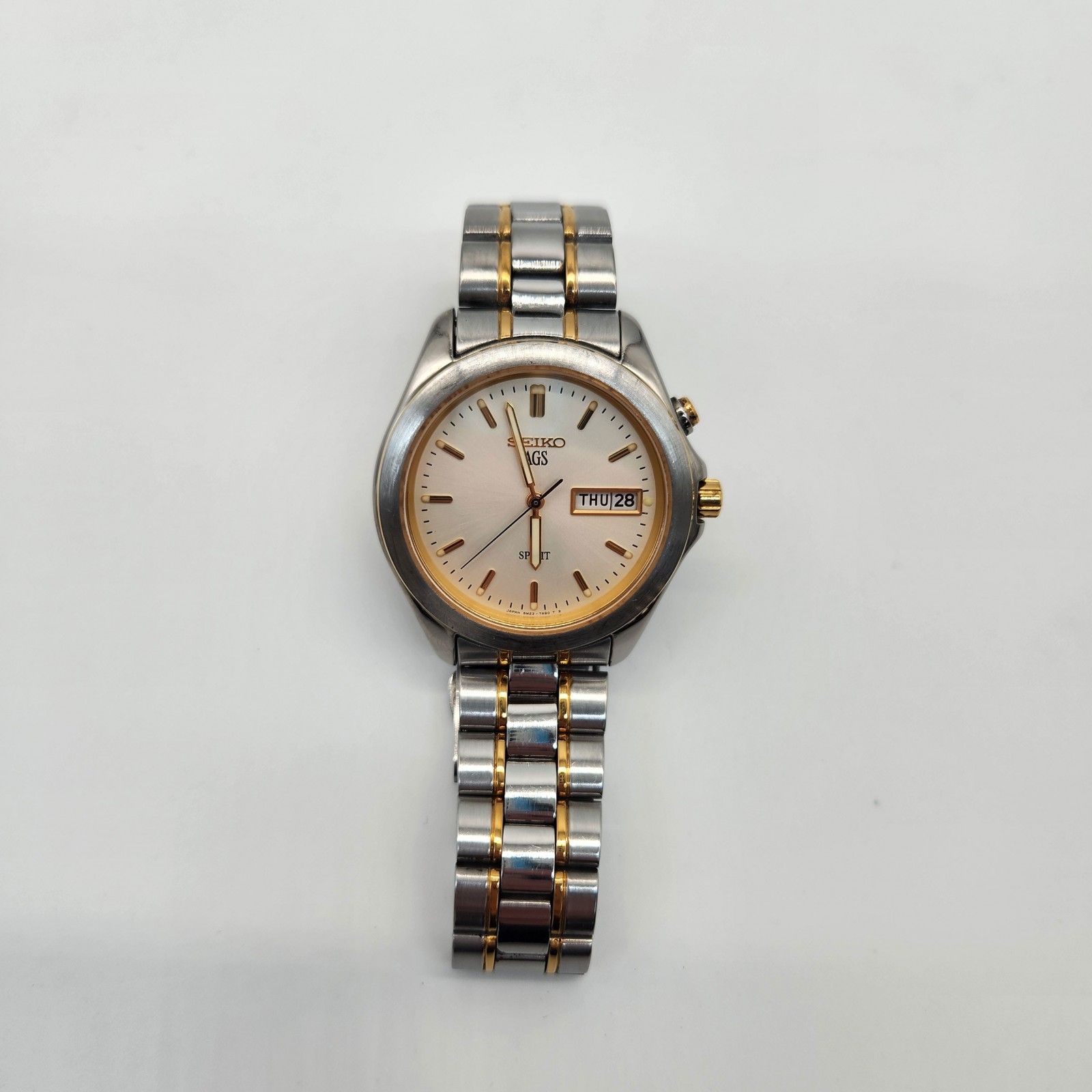 SEIKO AGS SPIRIT ゴールド文字盤 5M23-7A60 自動巻き3針 デイデイト 