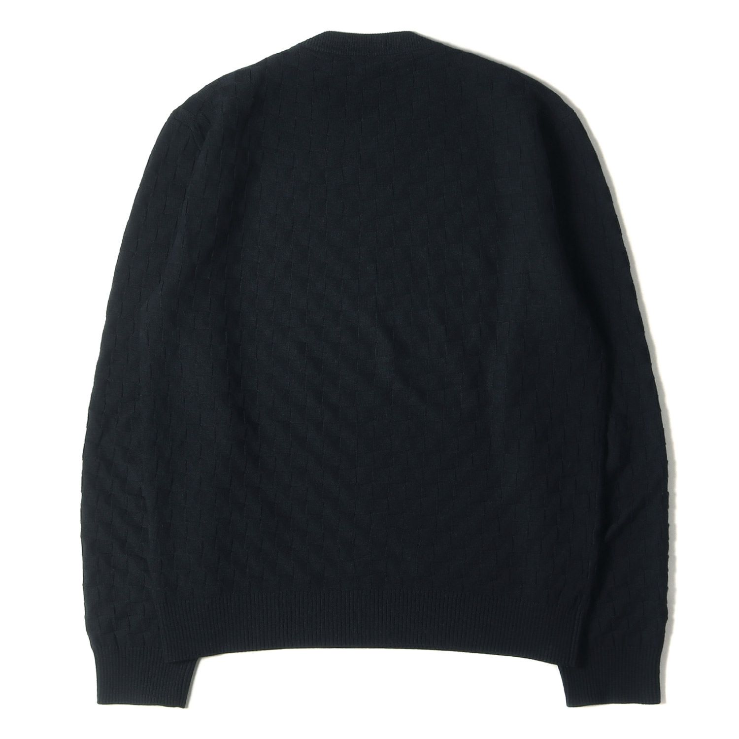 LOUIS VUITTON ブラック Vネック タンクトップ Sサイズ　ウール 美品 LOUIS VUITTON ルイヴィトン ニット サイズ:S 23AW ダミエ