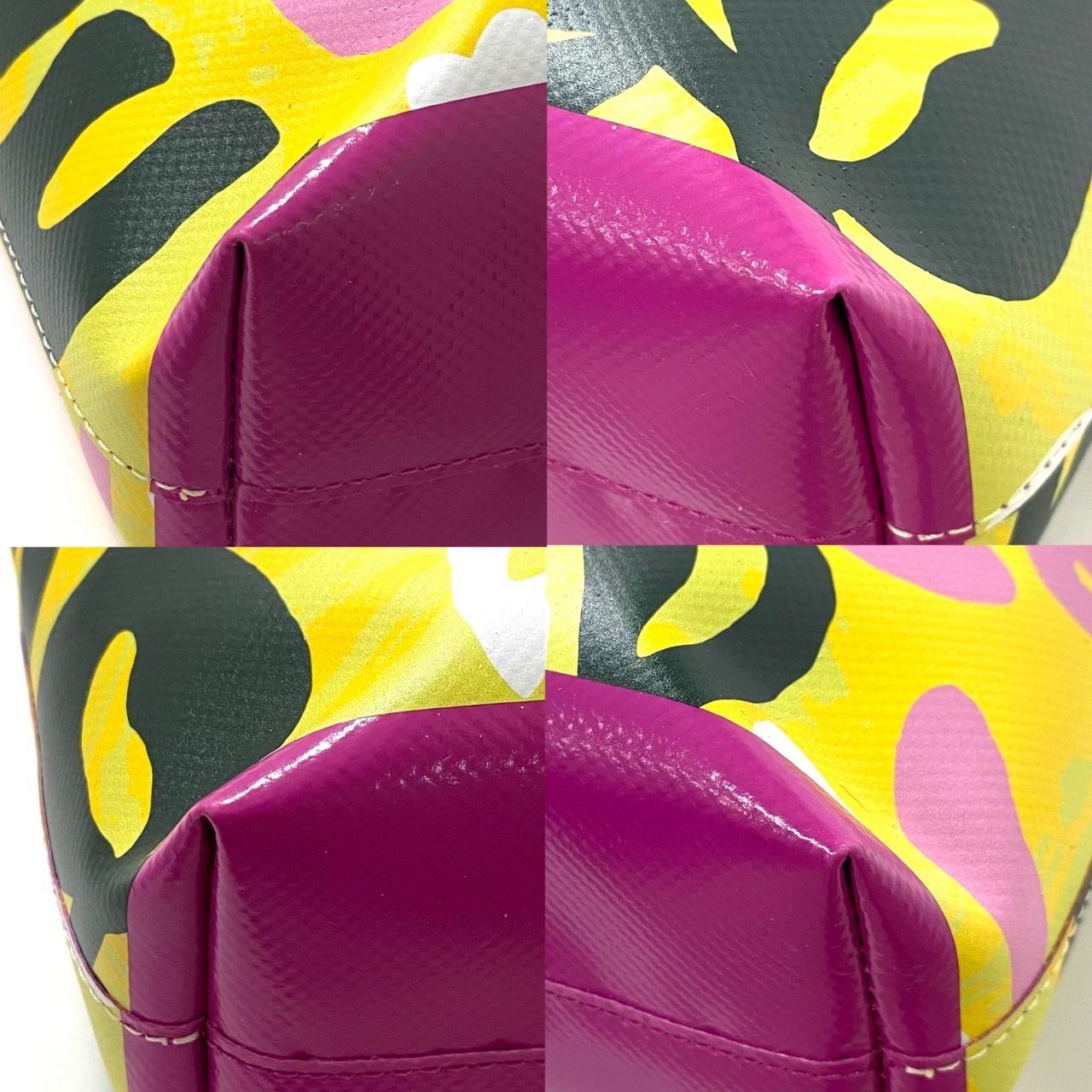 M【MARNI】PVC トートバッグ マルチカラー フラワー/花柄 イエロー/黄色 ピンク MARNI MARKET/マルニマーケット (50478H15)