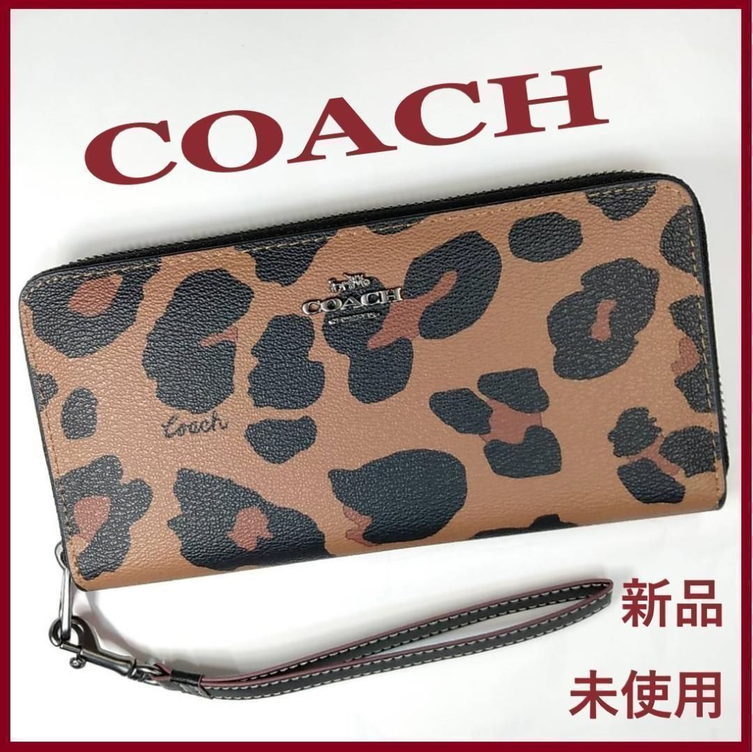 COACH 新品 レオパード 柄 長財布 レディース コーチ 豹柄 小物 財布 - メルカリ