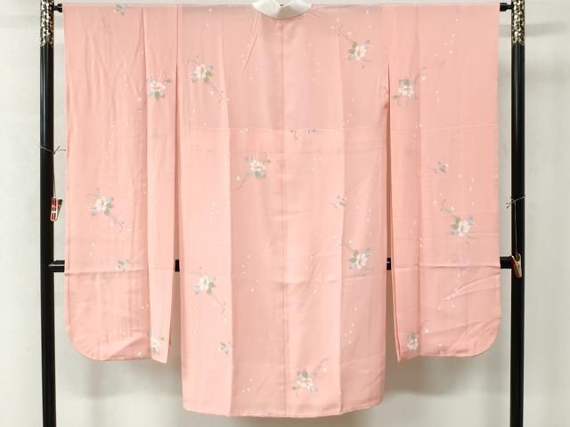 平和屋着物●振袖用長襦袢 無双仕立て 草花文 正絹 CAAW7770yc