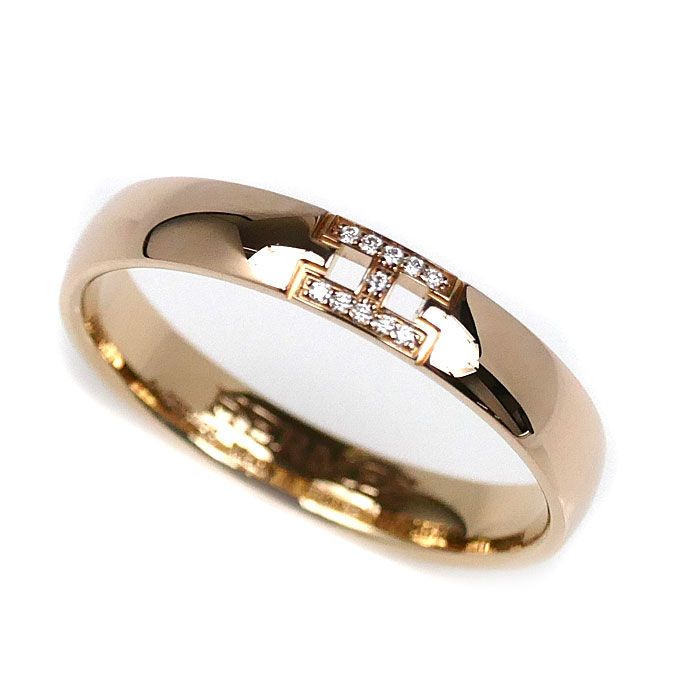 HERMES エルメス K18PG ピンクゴールド ヘラクレス ダイヤ リング  