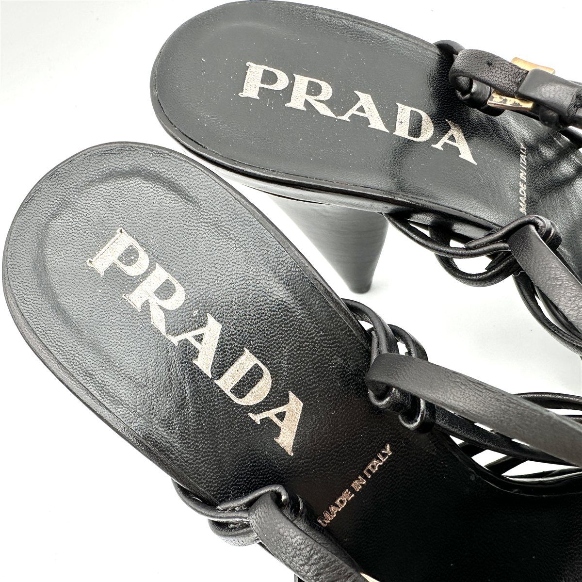 ■超希少 新品級■ PRADA ミュール 本革 編み込み ブラック 1991T □超希少 新品級□ PRADA ミュール 本革 編み込み ブラック