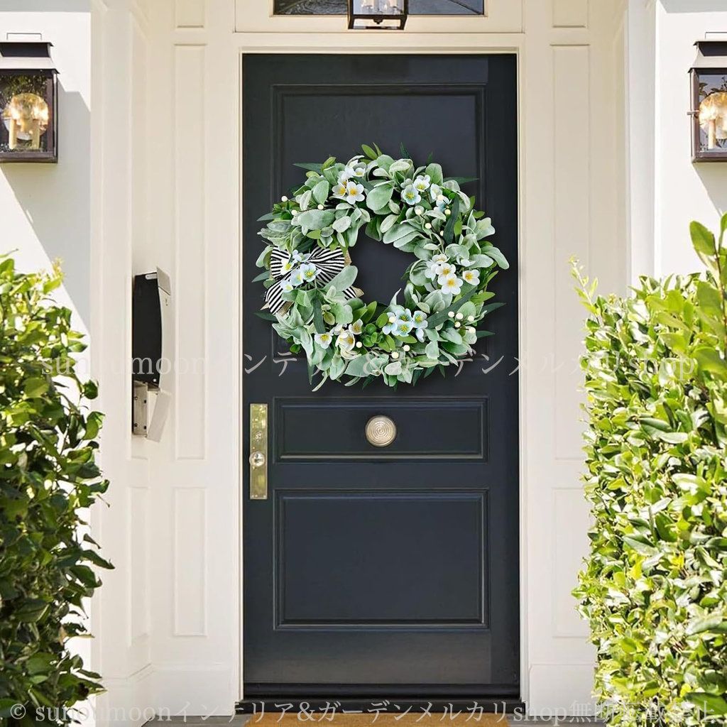 ガーデン 花 お洒落 ガーデンインテリア ガーデン 壁掛け かわいい フェイクユーカリ おしゃれ ガーデン雑貨 お洒落 庭 雑貨 ガーデンオーナメント エレガント 8-14 リース ドア ガーデニング 庭の装飾 グリーン インテリア フラワー