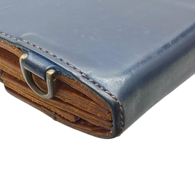 ココマイスター ナポレオンカーフ アレクサンダーウォレット 財布 長財布 ロングウォレット ネイビー ブラウン COCOMEISTER メンズ こだわりの 感あるデザイン