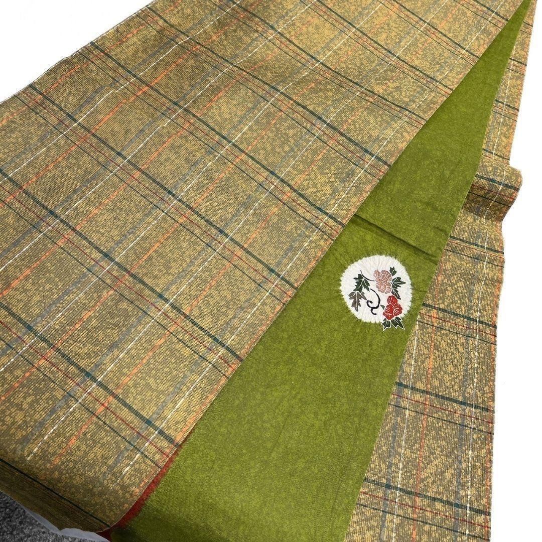 リバーシブル 大島紬 格子模様 絞り 花模様 袋帯 着物 032a p - メルカリ