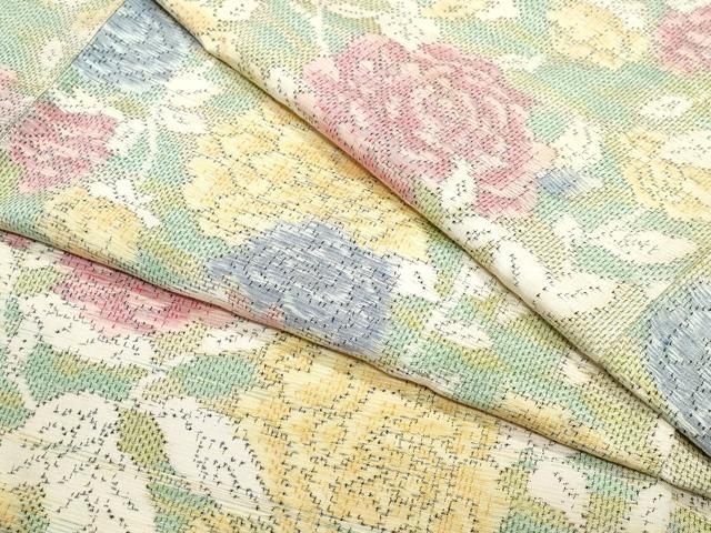 平和屋着物●上質な紬　薔薇　バラ　正絹　逸品　CAAZ0830vf 平和屋着物○上質な紬 薔薇 バラ 正絹 逸品 CAAZ0830vf - メルカリ