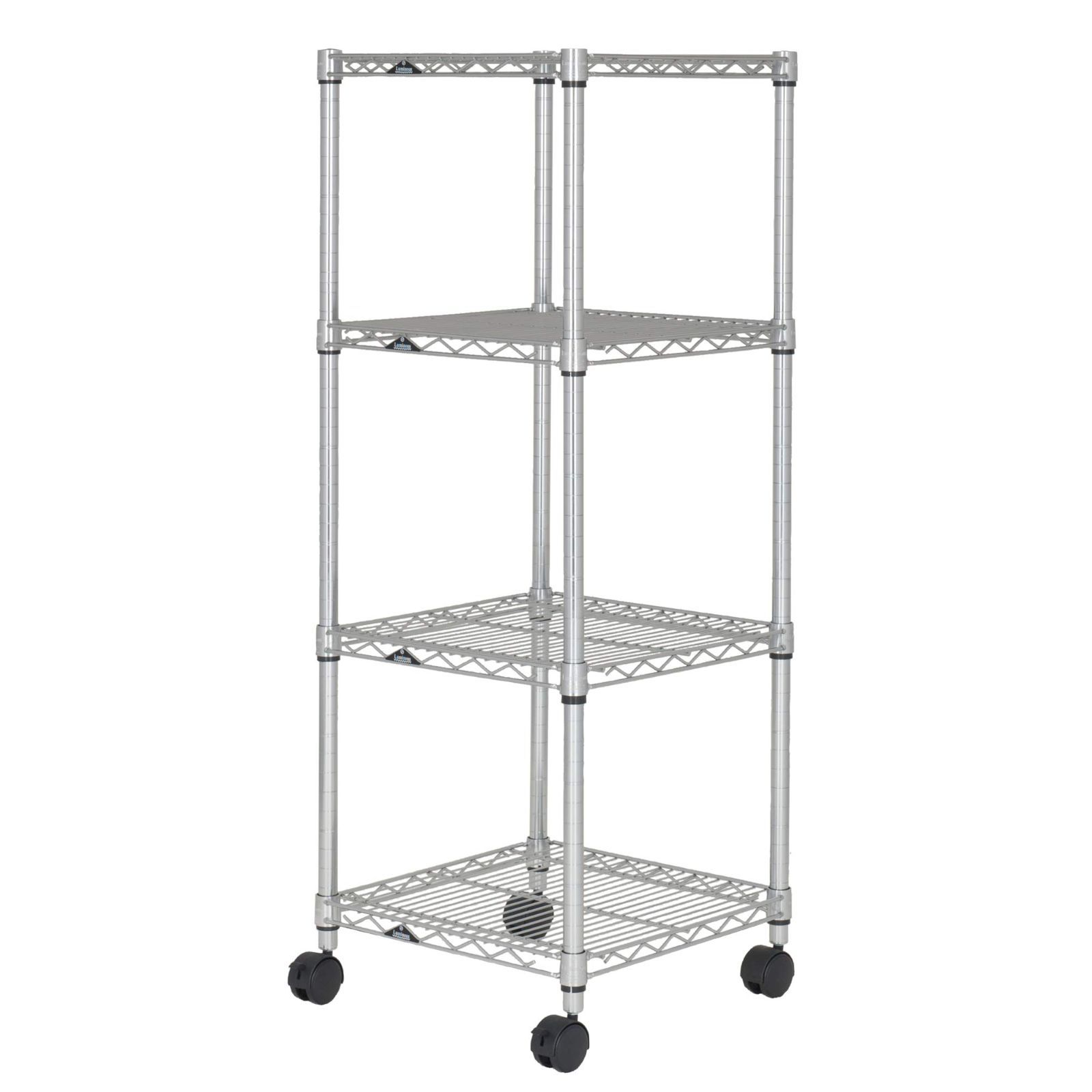 ドウシシャ ルミナス レギュラー ラック スチールラック 収納棚 幅45 4段 隙間収納 防錆加工 業務用 耐荷重250kg 棚板1枚あたり キャスター付き 豊富なカスタムパーツ ポール径25mm 幅46×奥行46×高さ126cm